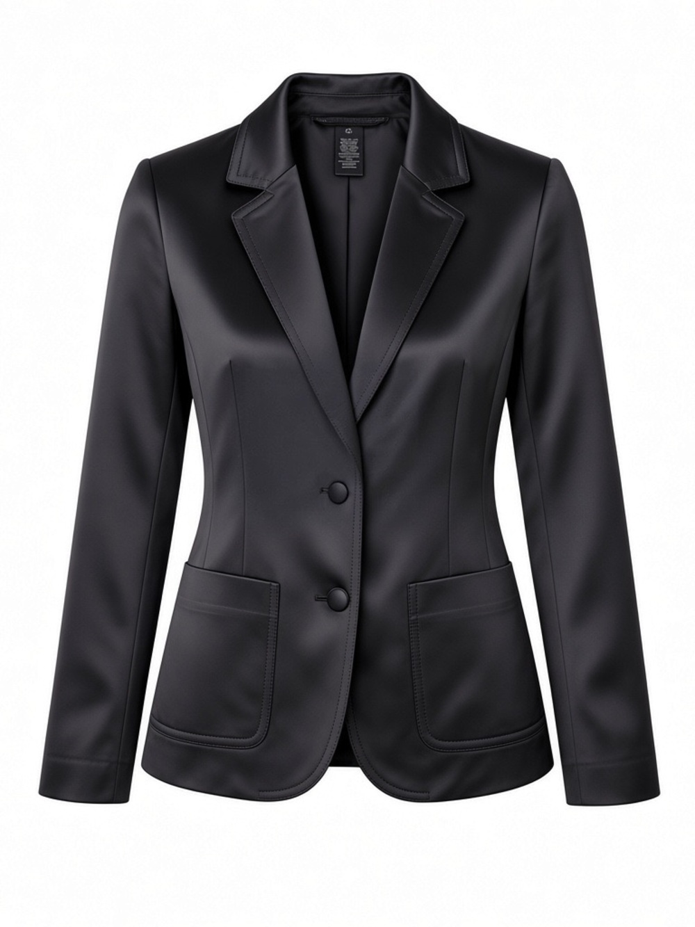 Marc By Marc Jacobs Black Satin Notch-Lapel Blazer